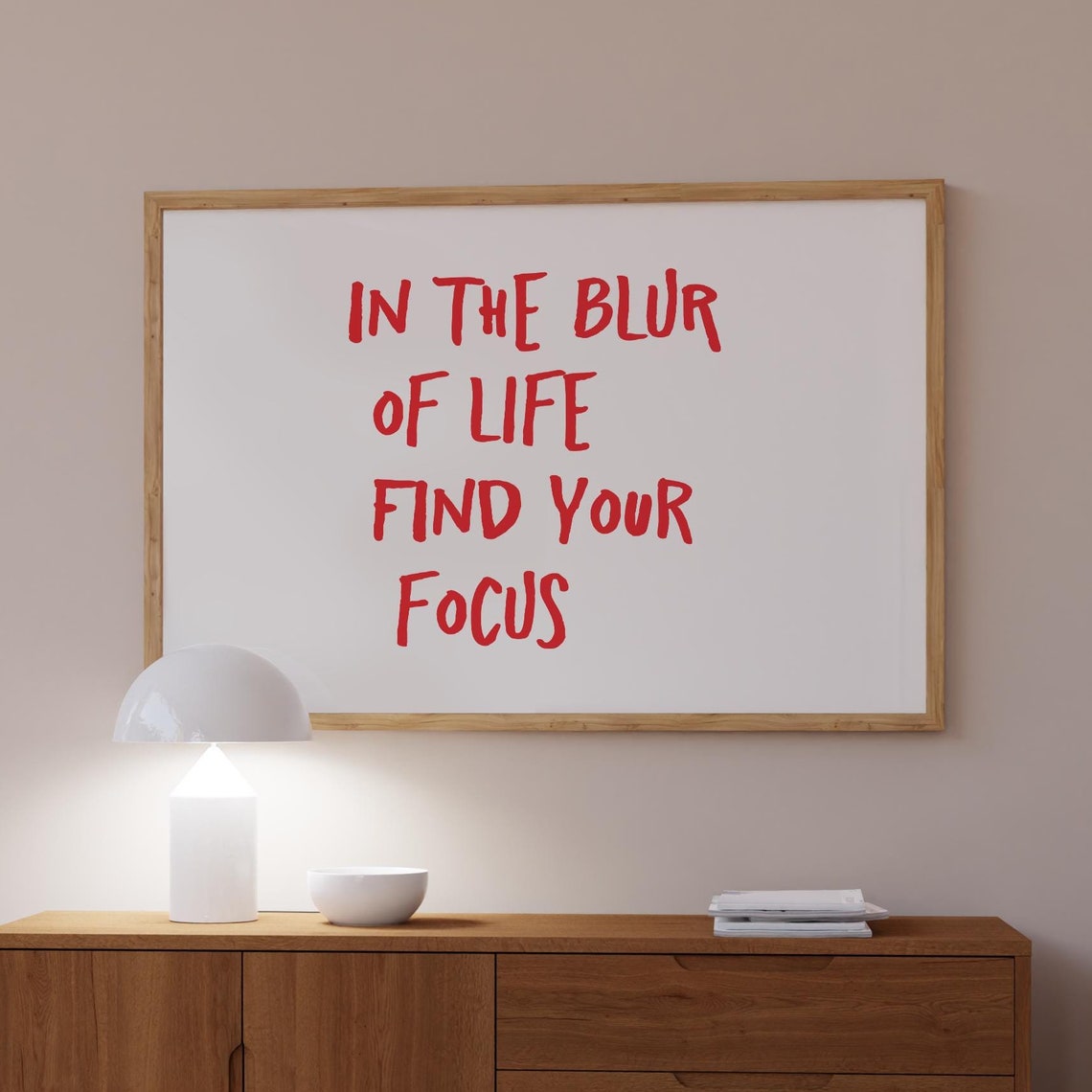 Find Your Focus Quote Print Minimalist Typography Art