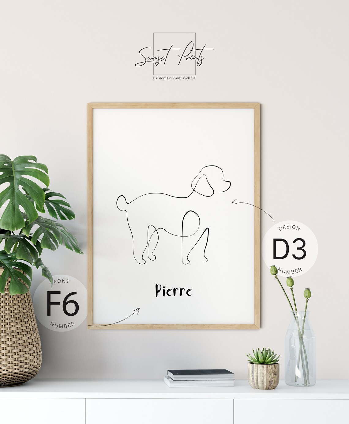 Customisable Poodle Line Drawing, Elegant Dog Poster - Image 4