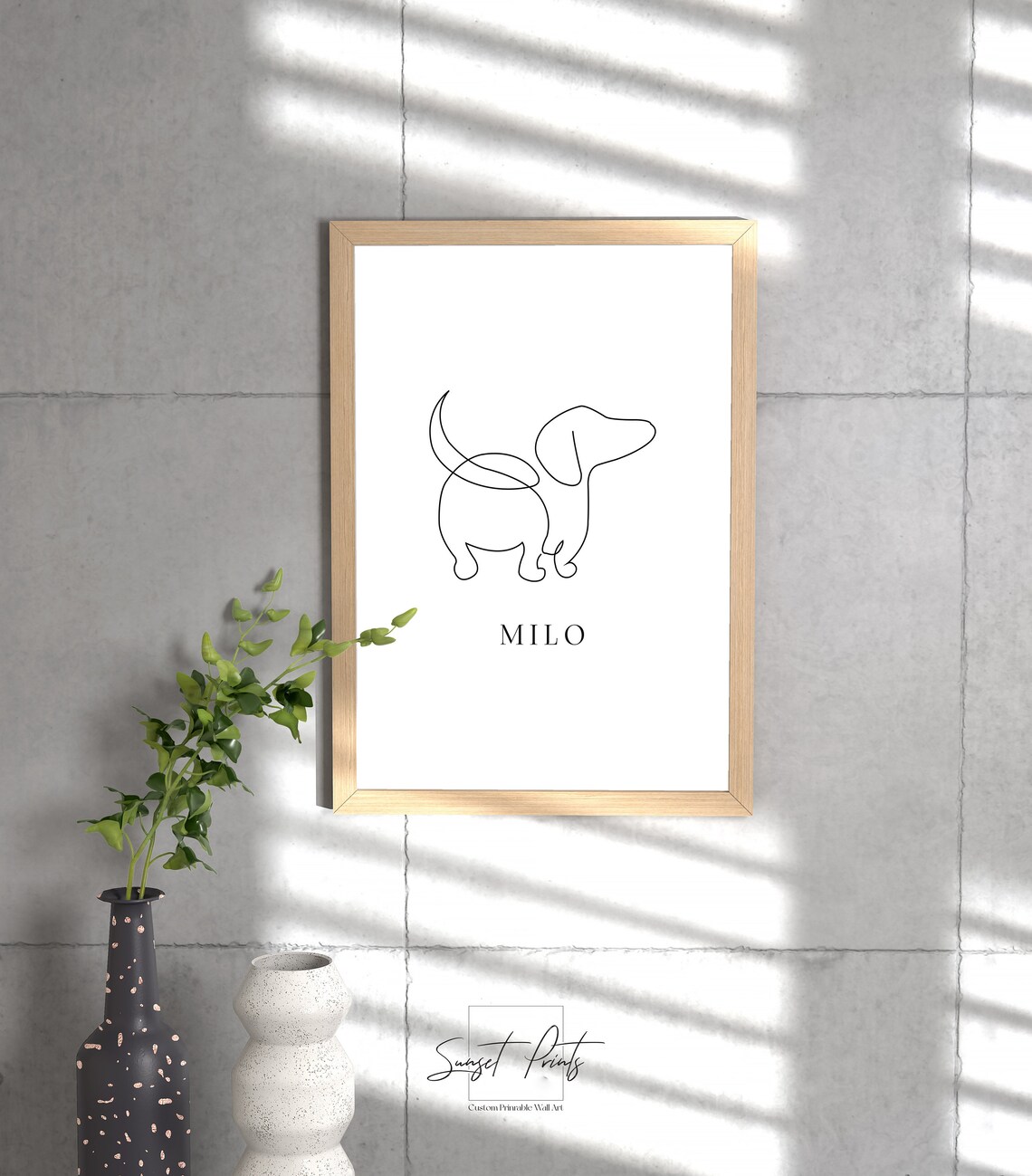 Personalized Dachshund Line Art Dog Lover Art Print - Image 4