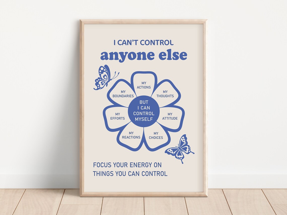Things I Can Control Mental Health Wall Art Print