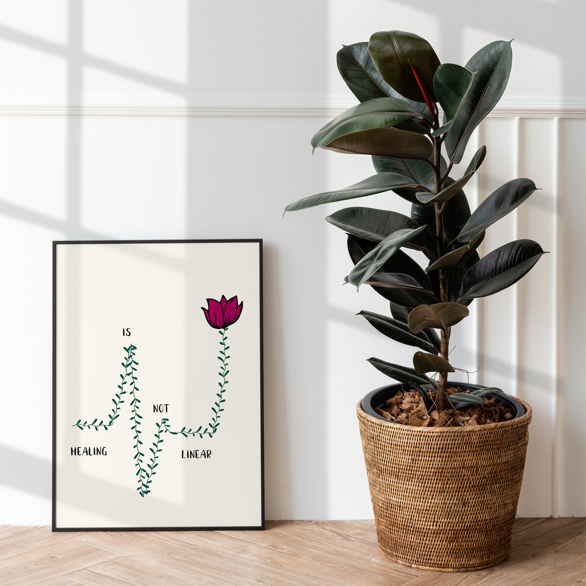 Healing Is Not Linear Wall Art Mental Health Print Self Help Reminder Its Ok To Ask For Help Inspirational Poster - Image 2