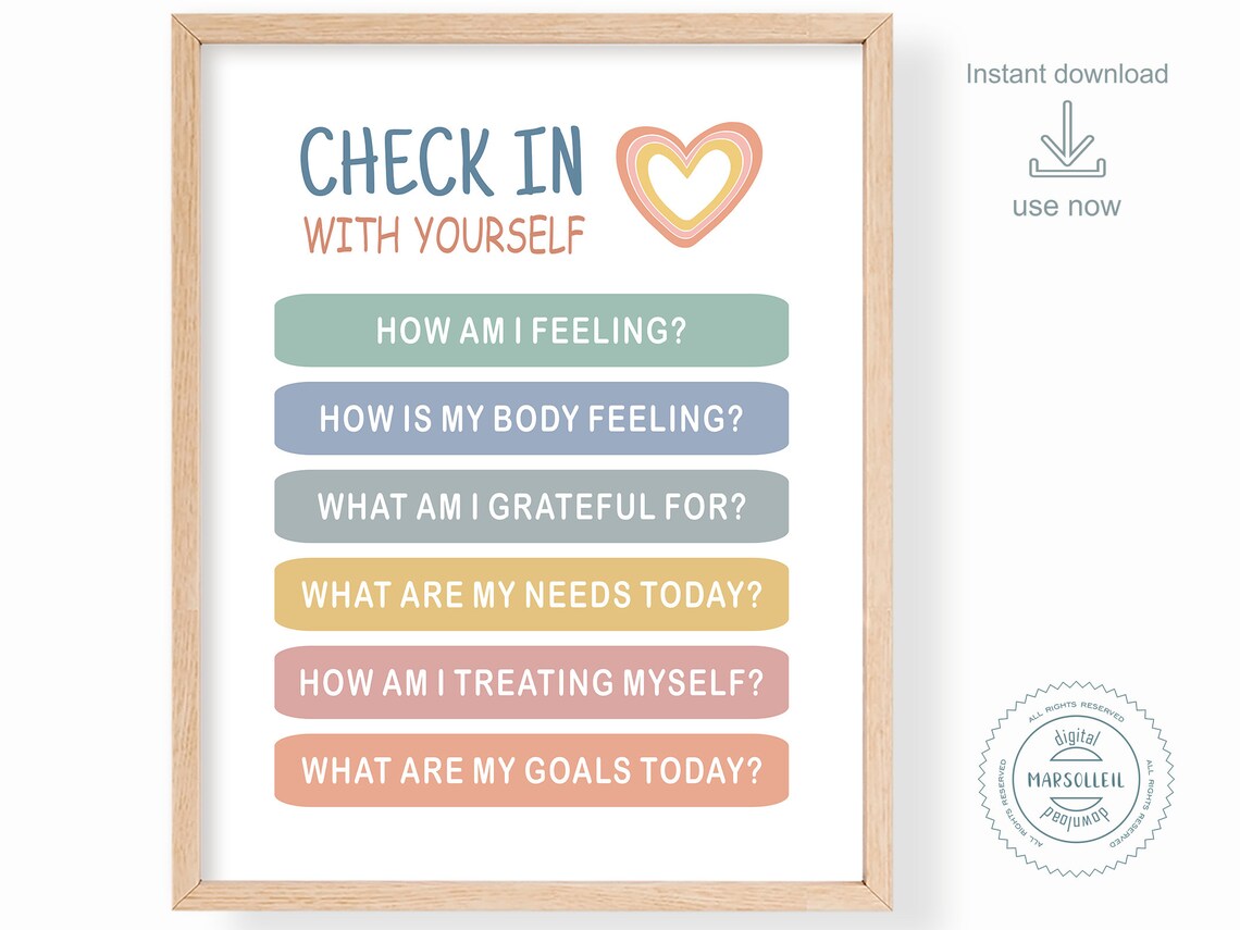 Check In With Yourself Mental Health Art Print - Image 2