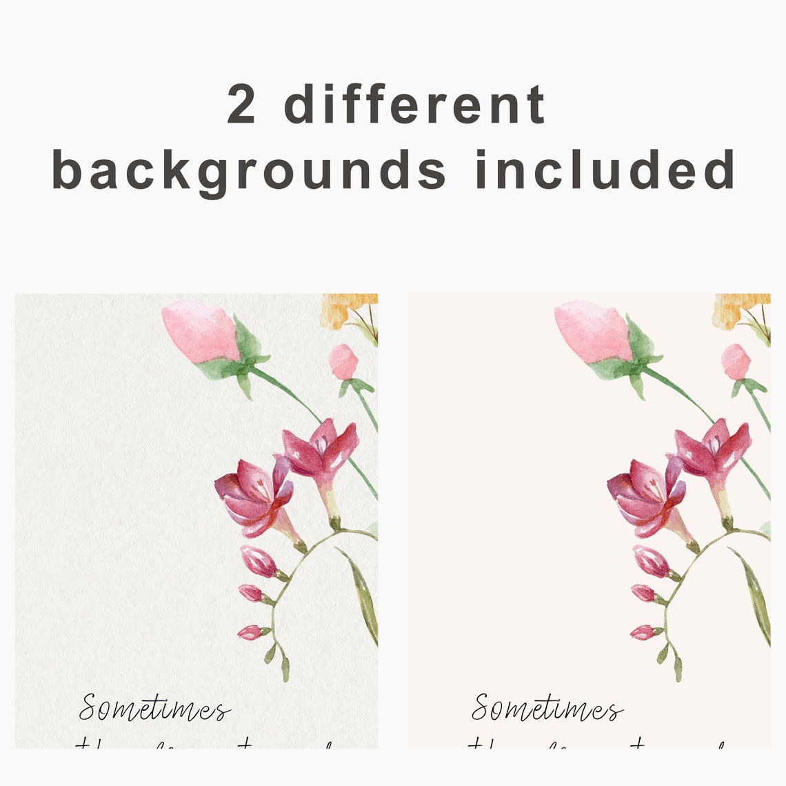 Brene Brown Just Show Up Quote Wildflower Watercolor Therapy Poster - Image 2