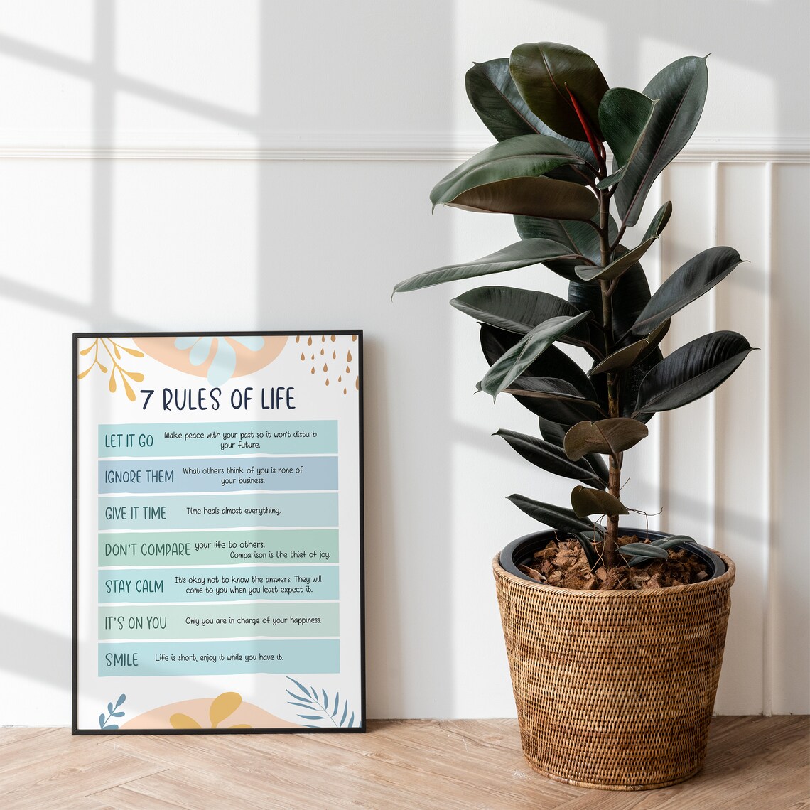 7 Rules Of Life Poster, Positive Affirmations - Image 3