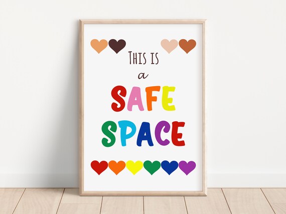 This Is a Safe Space Rainbow Lettering Inclusive Classroom Poster