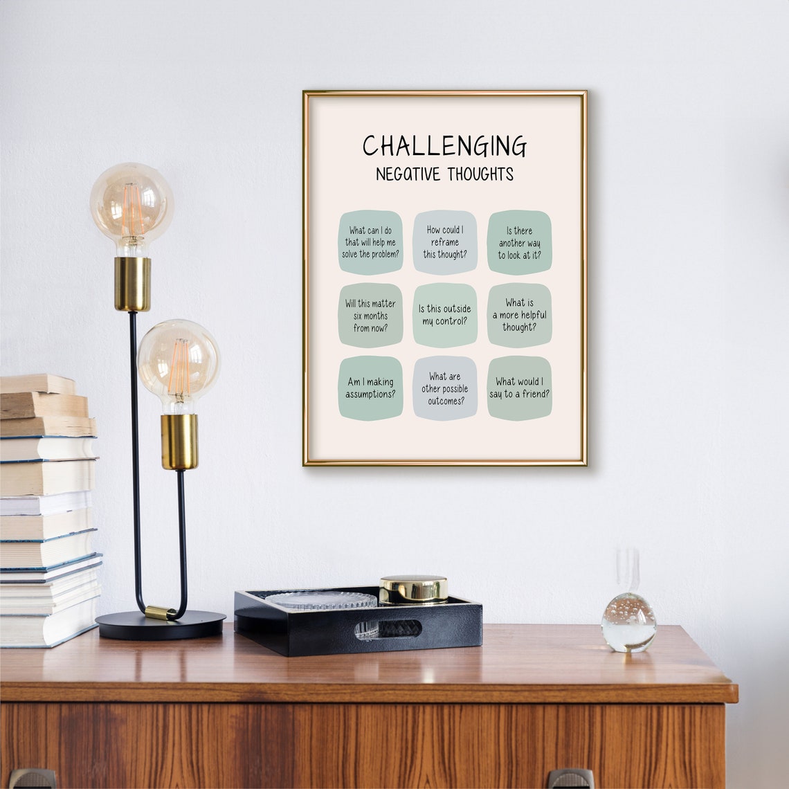 Challenging Negative Thoughts Mental Health Art Therapy Office Decor Psychology Posters Inspirational Prints - Image 3