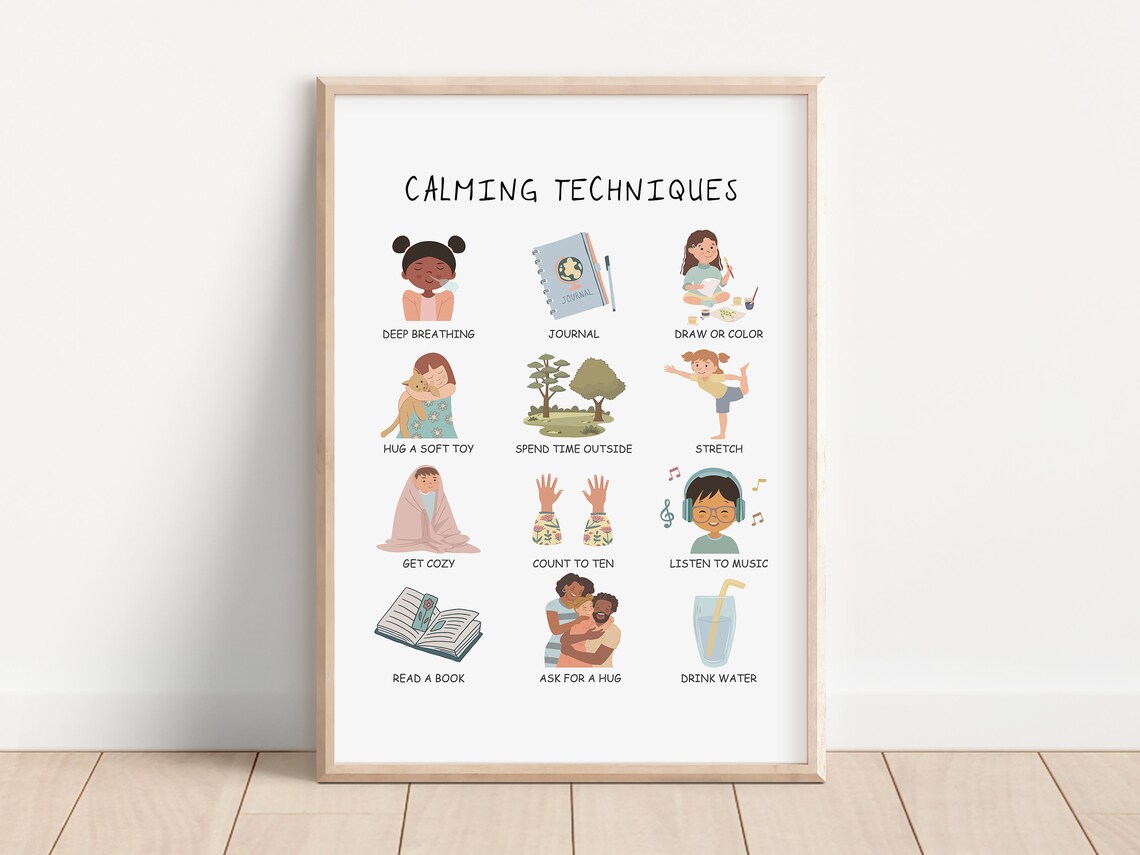 Calming Strategies Poster for Kids, Calm Corner
