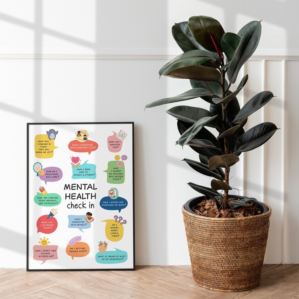 Mental Health Check In Poster, Daily Self Talk - Image 2