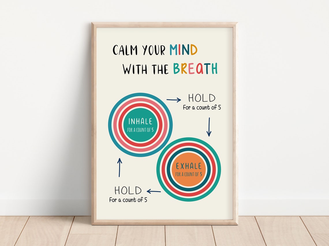Calm Your Mind With The Breath Box Breathing Anxiety Therapy Poster