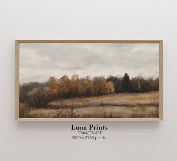Fall Landscape Art Print, Rustic Autumn Country