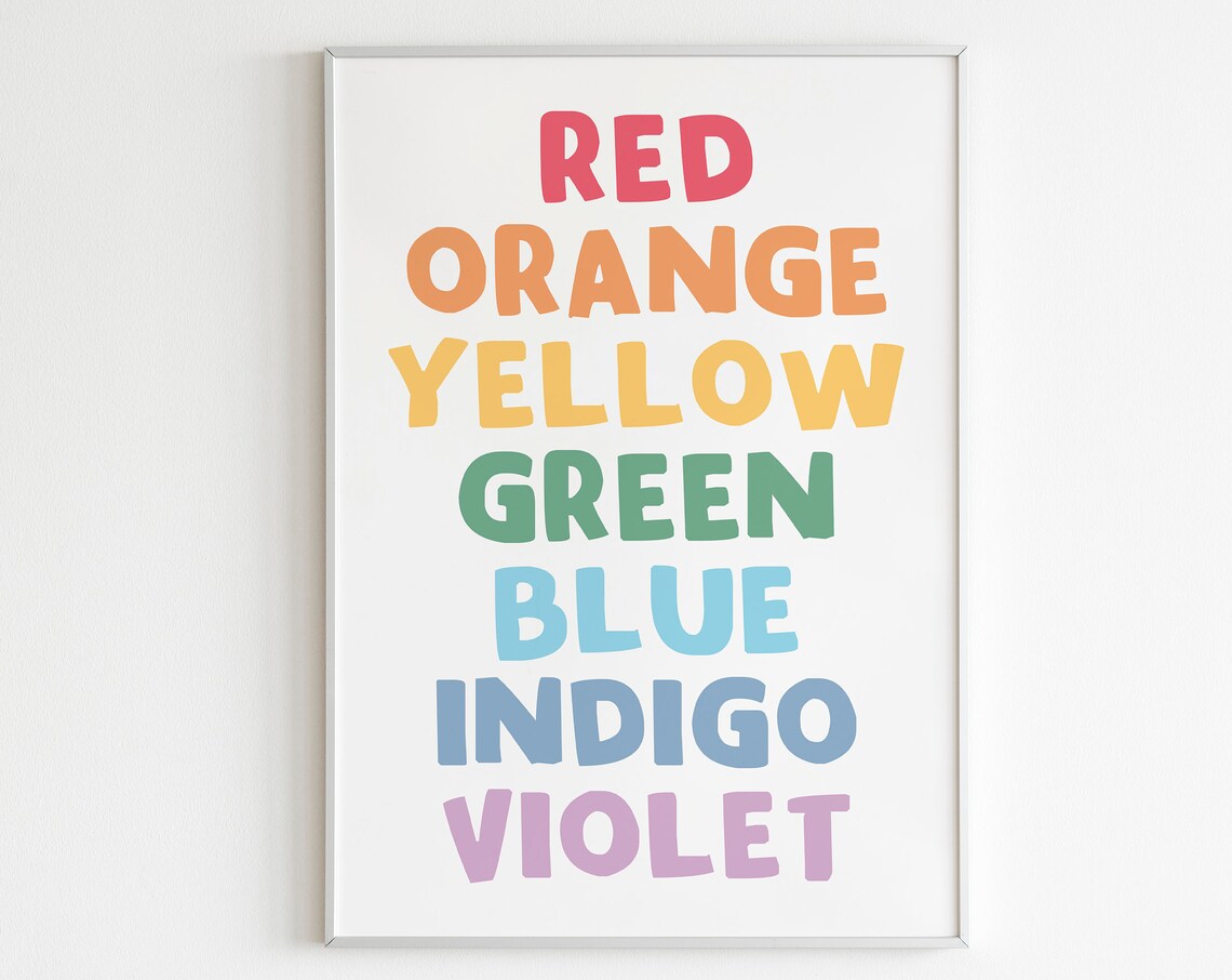 Rainbow Colors Red Orange Yellow Green Blue Indigo Violet Poster