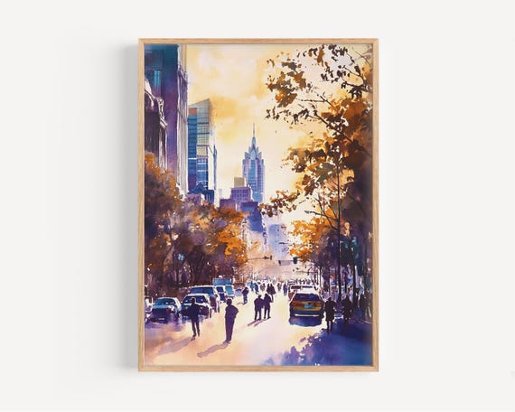 Austin Watercolor Painting Usa Wall Art Print Texas Poster Travel Decor Illustration Home America