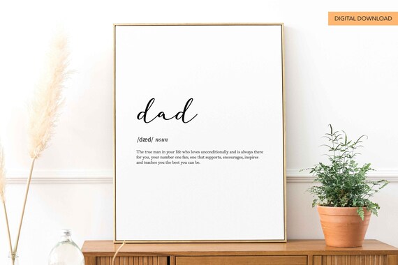 Fathers Day Gift Gift For Dad Dad Quote Fathers Day Last Minute Gift Dad Definition Print Dictionary Quote Fathers Day Gift From Wife