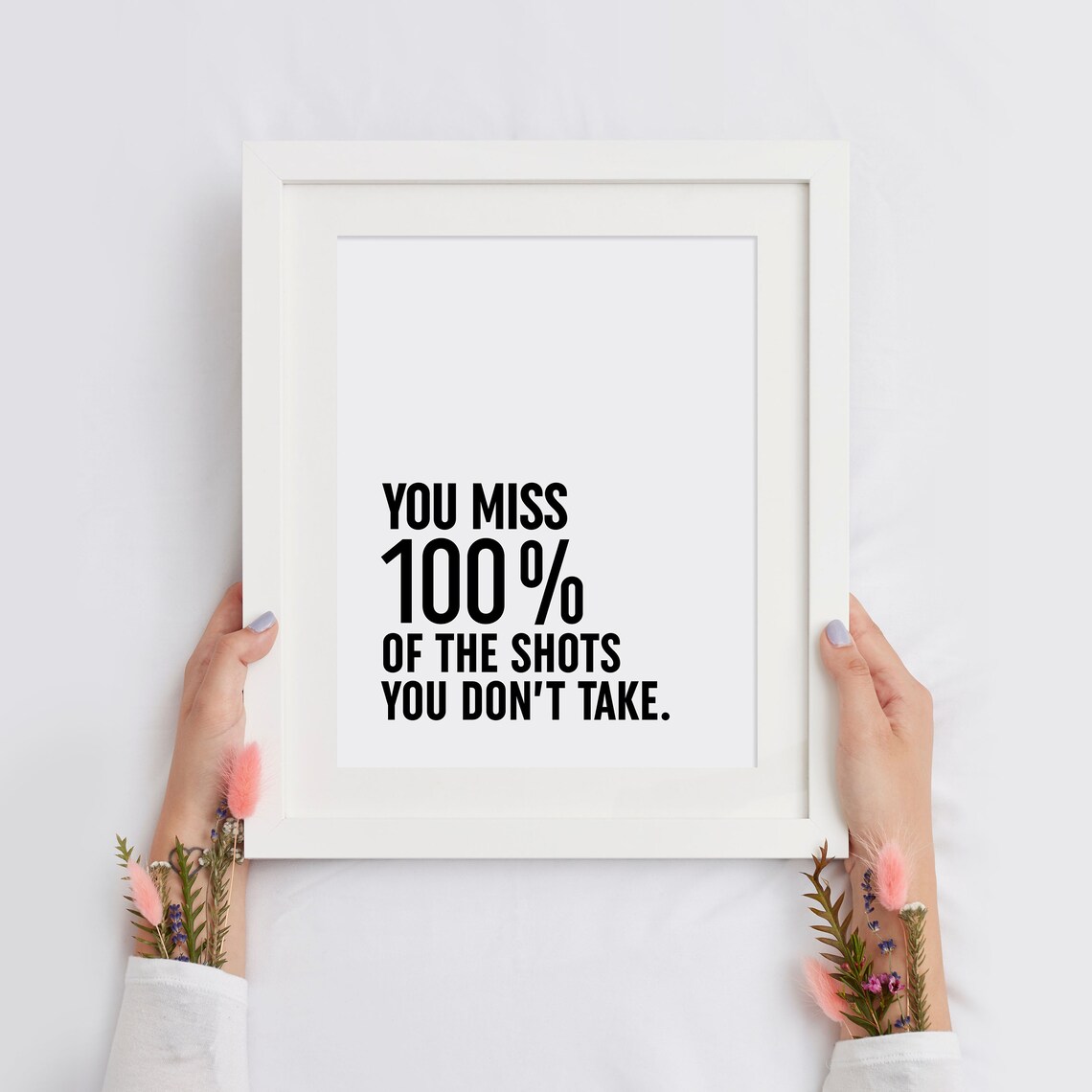 You Miss 100 Percent Of The Shots Motivational Hockey Office Poster - Image 2