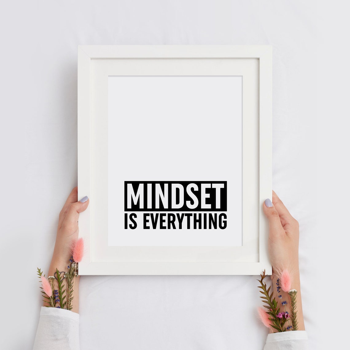 Mindset Is Everything Bold Office Block Typography Motivation Poster - Image 3