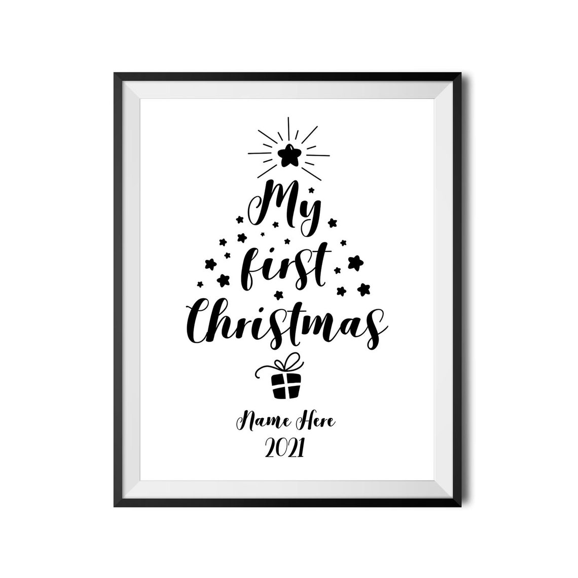 Personalized My First Christmas Baby Name Keepsake Quote Poster - Image 3