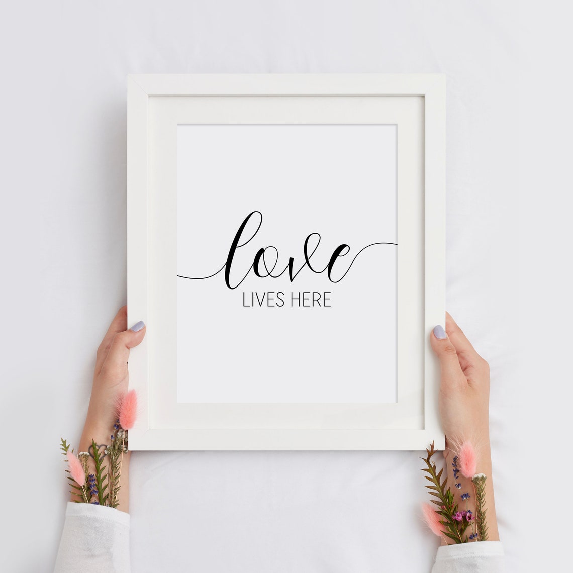 Love Lives Here Script Warm New Welcome Home Entryway Wall Art - Image 3