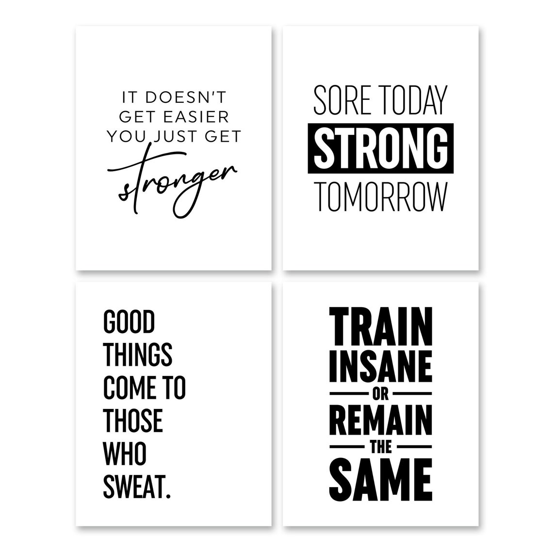 Fitness Quote Bundle 16 Gym Motivational Wall Decor Poster Set - Image 4