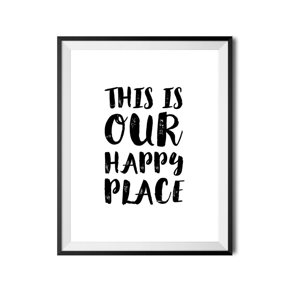 This Is Our Happy Place Hand Lettered Family Quote Home Decor Poster - Image 4
