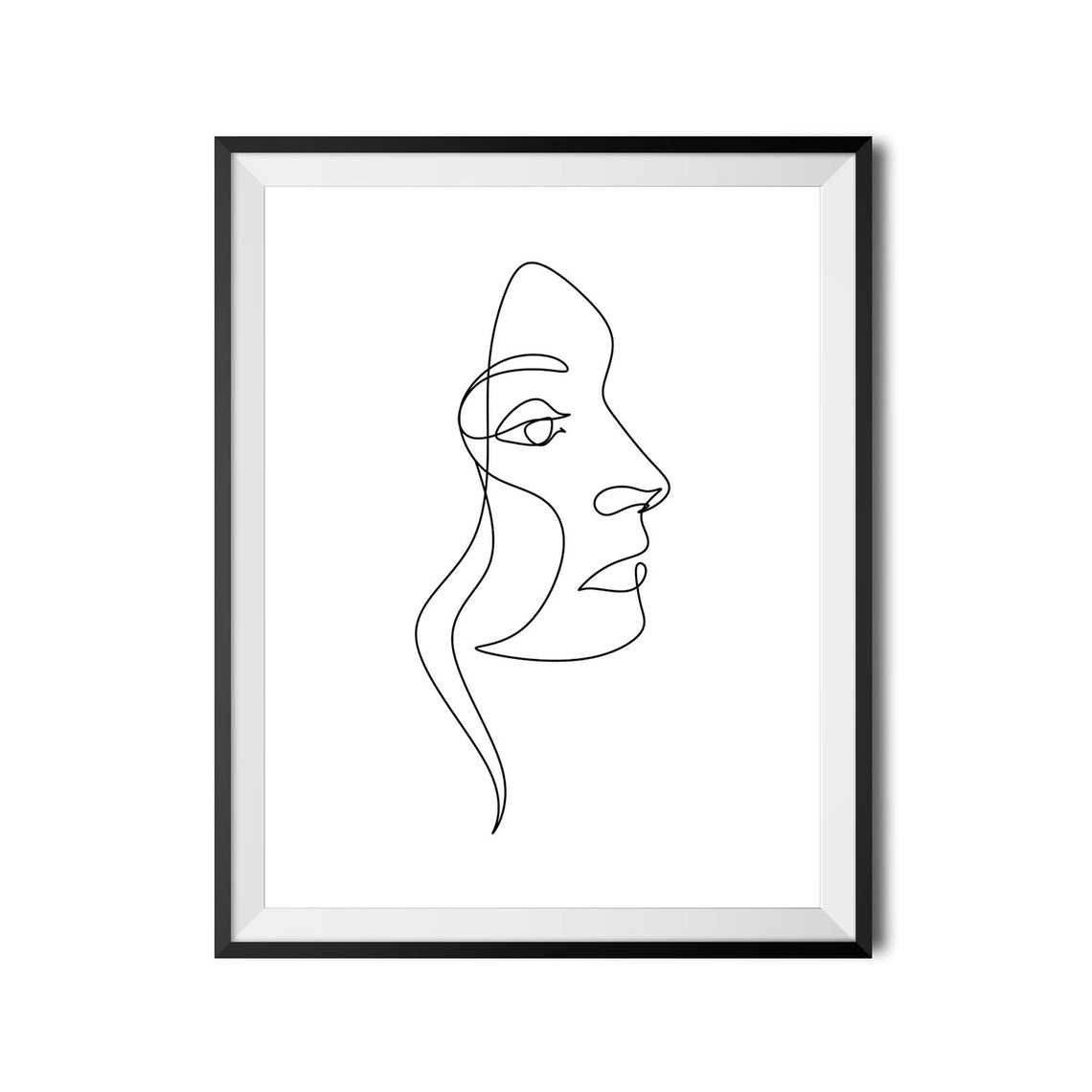 Woman Face in Profile Continuous Line Drawing Minimalist Poster - Image 4
