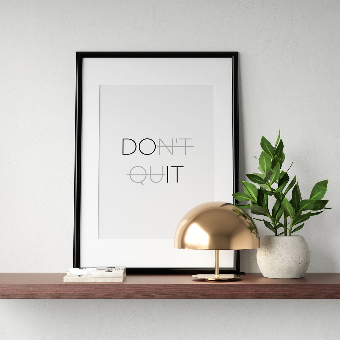 Do It Dont Quit Clever Strikethrough Typography Motivational Poster - Image 3
