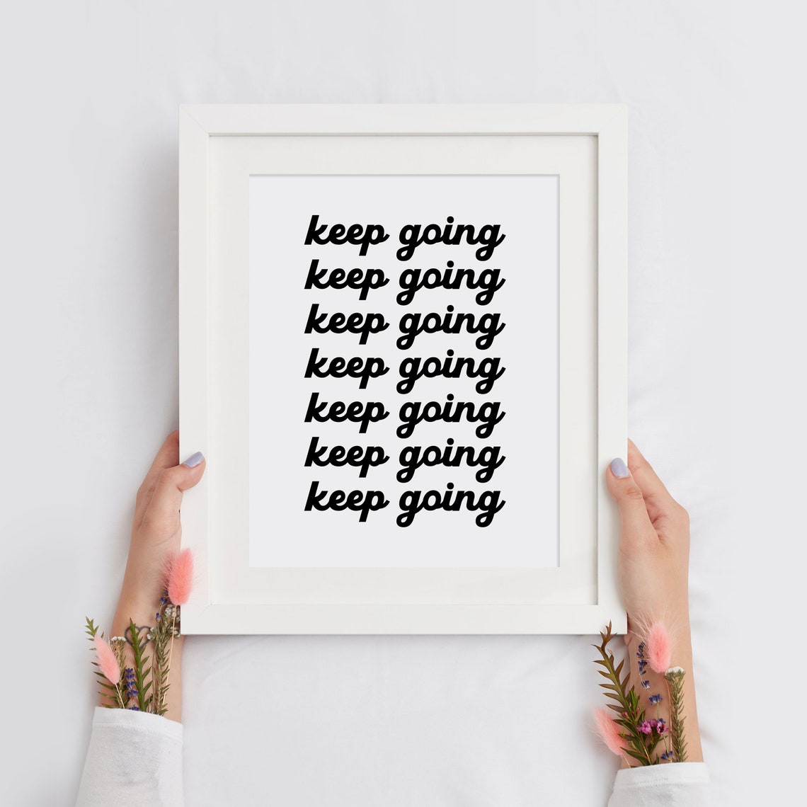 Keep Going Repeated Script Quote Poster Minimalist Inspirational - Image 2