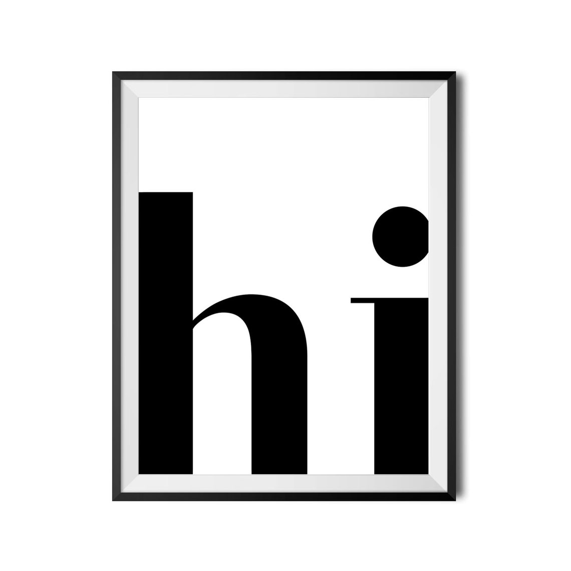 Hi Giant Lettering Minimalist Modern Entryway Greeting Poster - Image 3