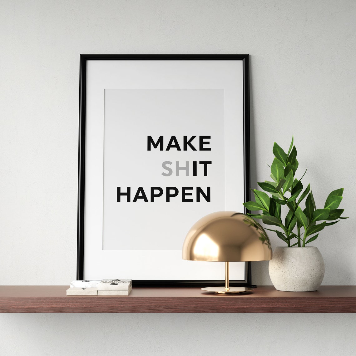 Make It Happen Bold Typography Daily Motivational Quote Wall Art - Image 3