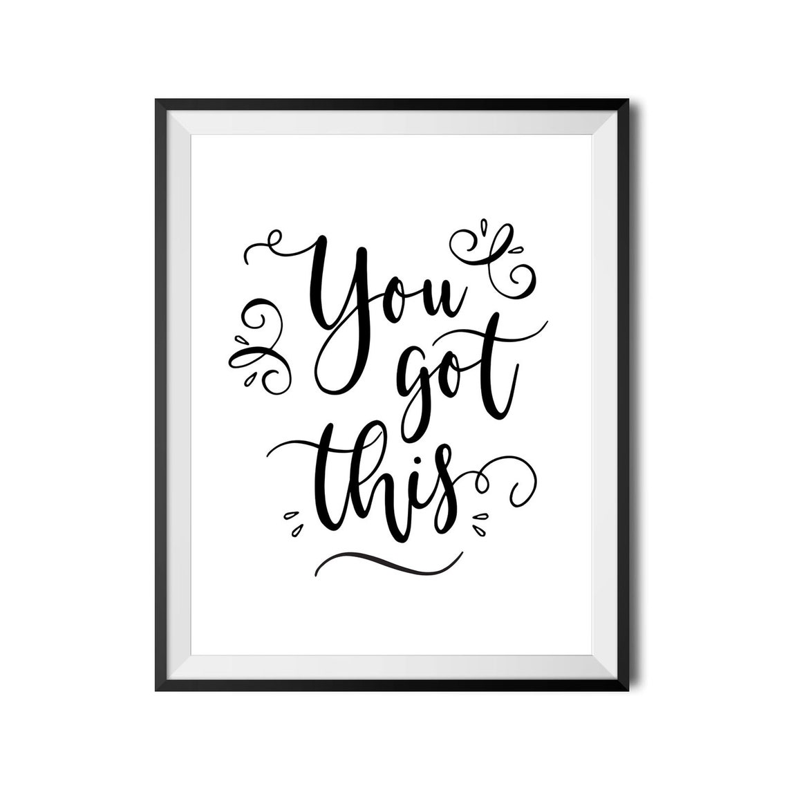 You Got This Hand Lettered Daily Encouragement Quote Wall Art - Image 4