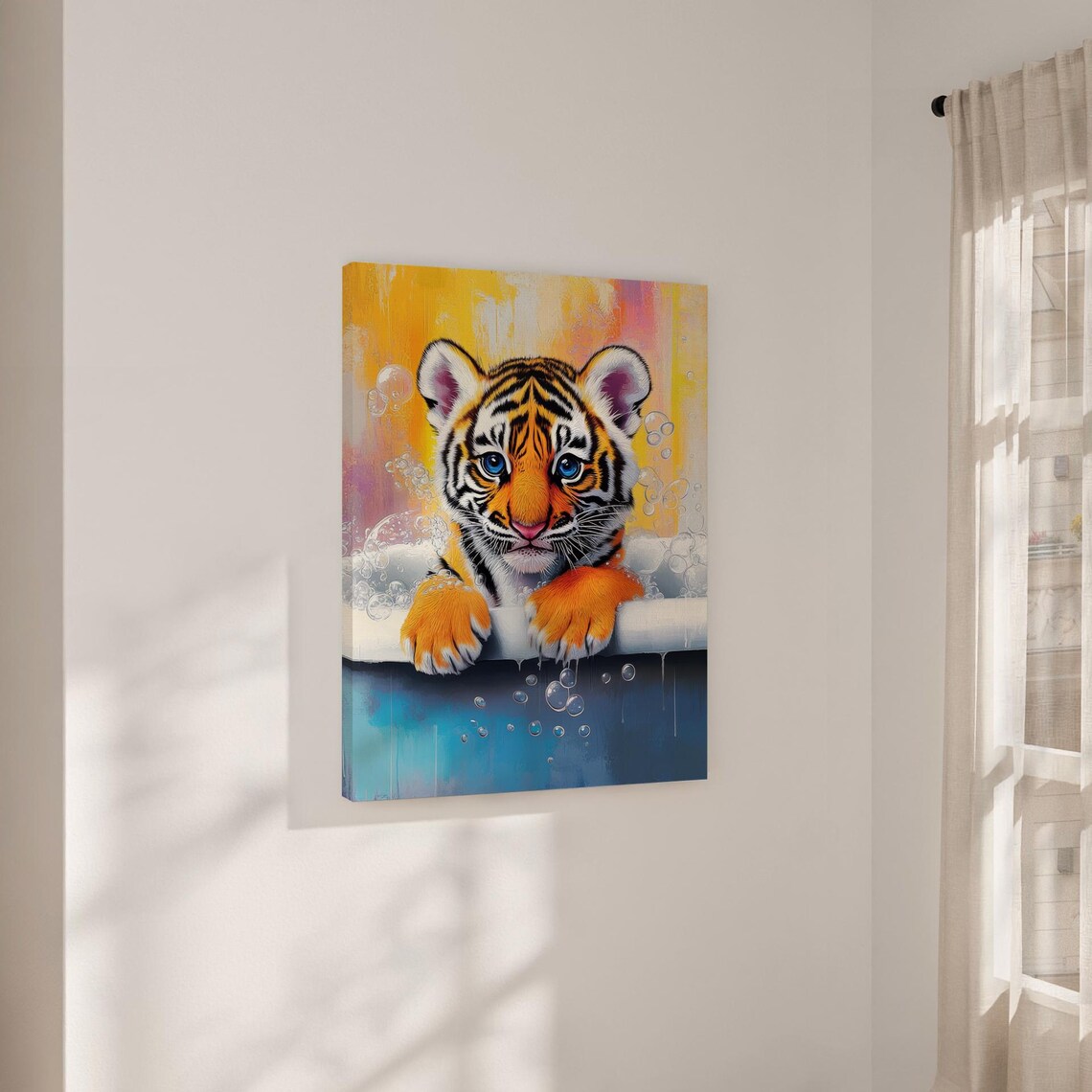 Tiger In A Bathtub, Funny Bathroom Nursery Decor - Image 3