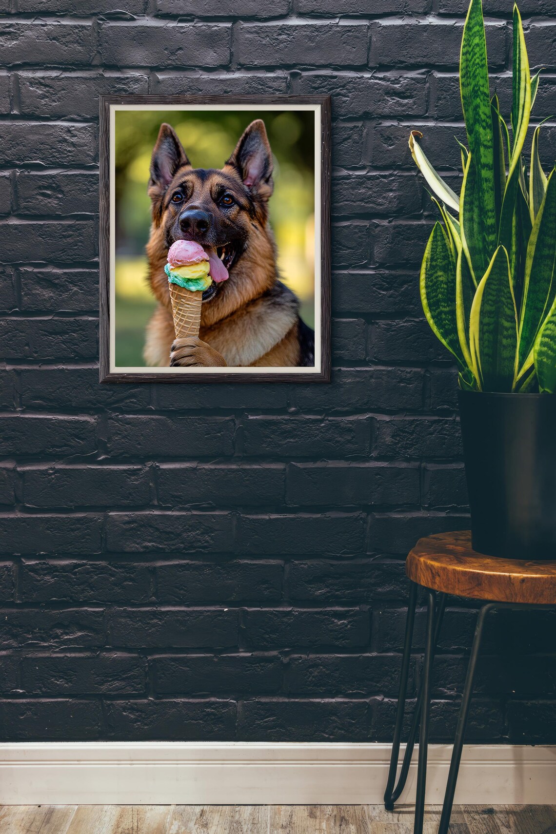 German Shepherd Funny Dog Lover Poster, Dessert Theme - Image 3