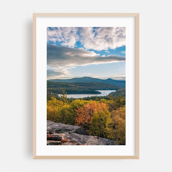 New York Autumn Mountain Lake Overlook Fall Foliage Scenic Print
