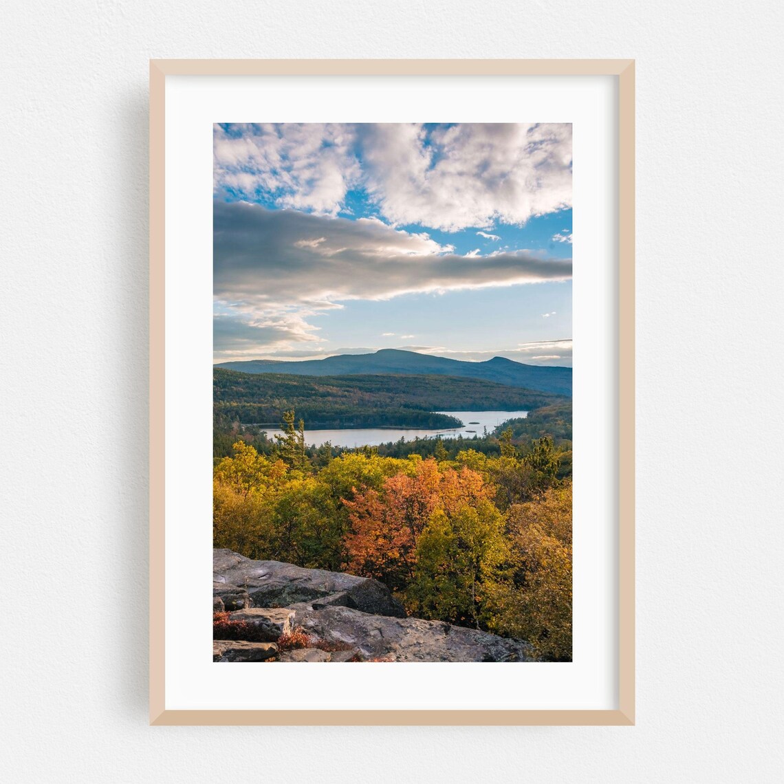 New York Autumn Mountain Lake Overlook Fall Foliage Scenic Print