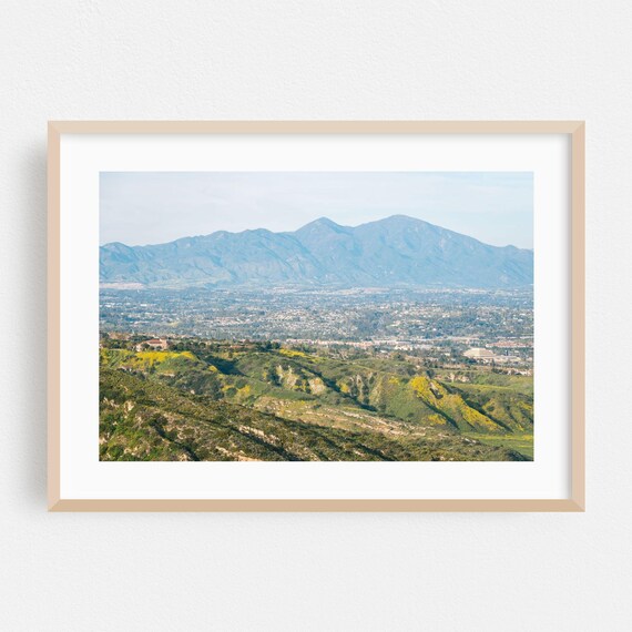 Mountain Cityscape Panorama With Green Hills Valley Photography Art Poster