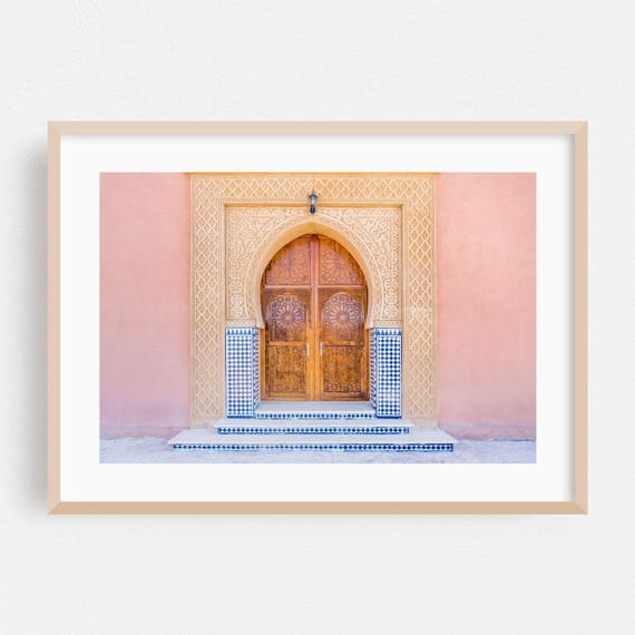 Morocco Print Architecture Wall Art Deco Framed Mediterranean Home Decor Photography Poster Decorated Door In Fine