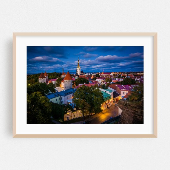 Tallinn Estonia Old Town Medieval Towers Evening Skyline Poster