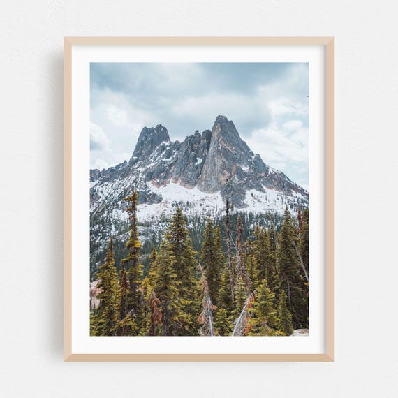 Washington Print Mountain Wall Art Forest Framed Nature Home Decor Scenic Poster Snow Fine Wilderness Landscape Photography