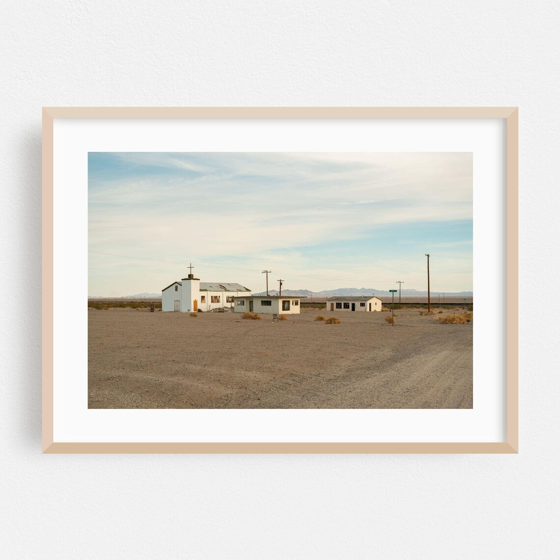 Abandoned Amboy Church In The California Desert Minimalist Poster