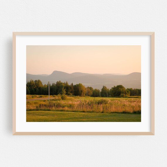 Westmore Vermont Sunset Meadow Pastoral Mountain Landscape Photo Poster