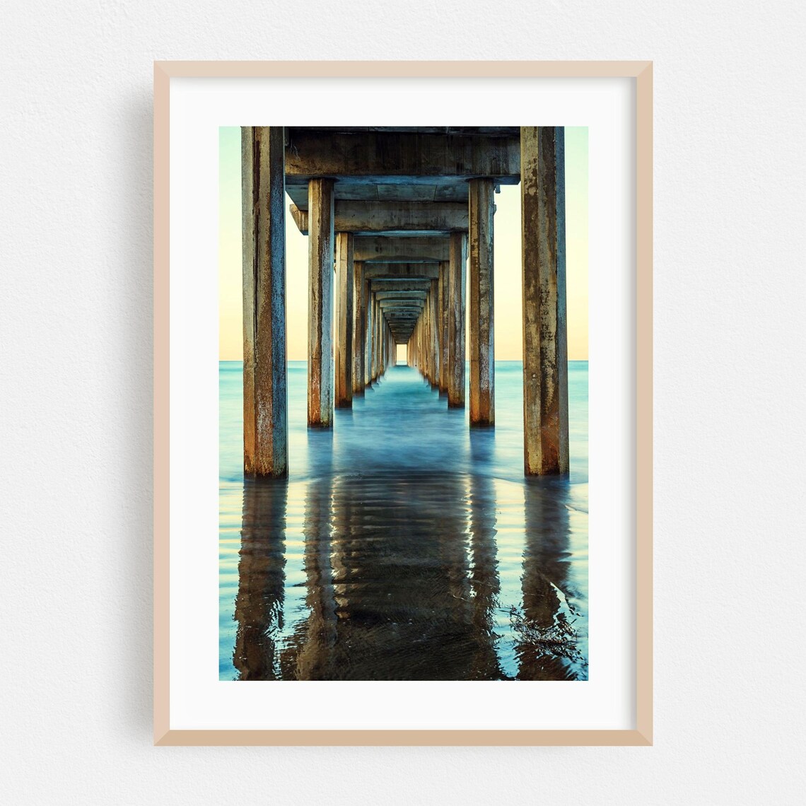 San Diego Travel Poster, Coastal Bridge Seascape
