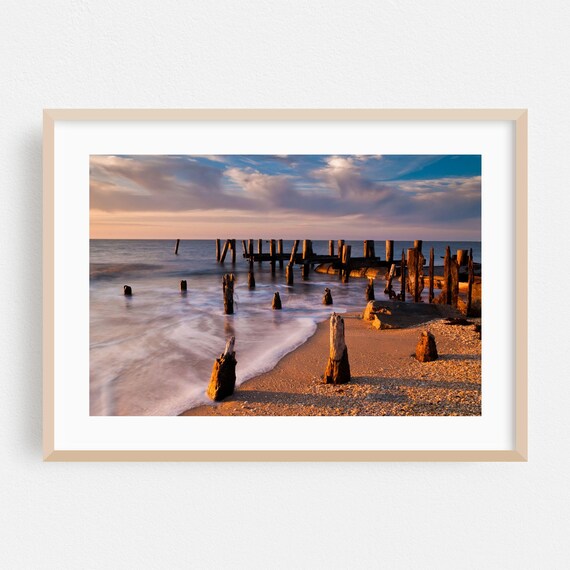Cape May New Jersey Weathered Pier Sunset Beach Photography Poster