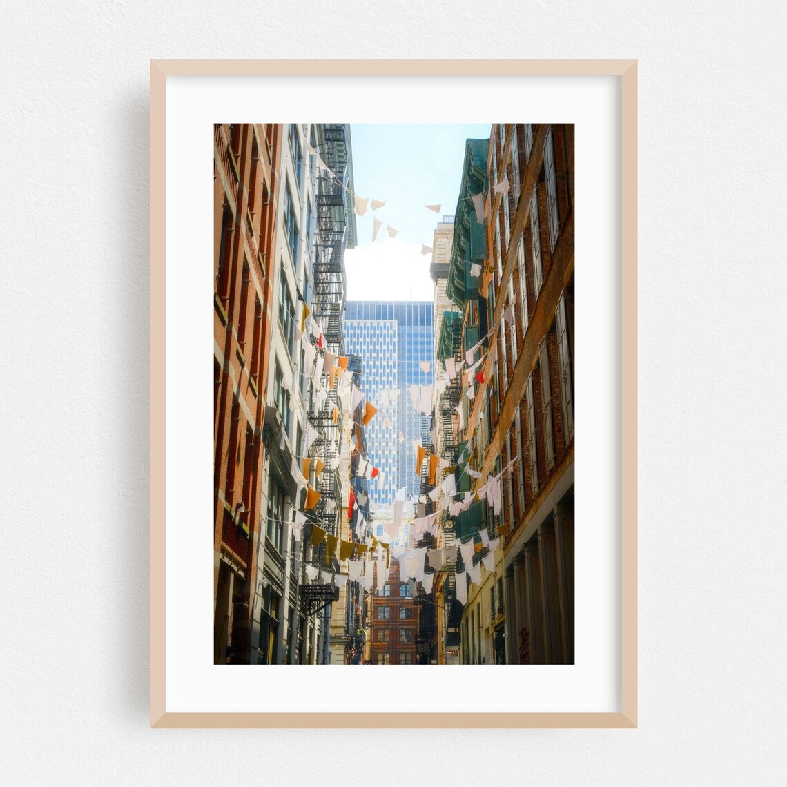 Manhattan New York Festival Flags Narrow Street Photo Poster