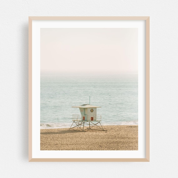 Santa Cruz Lifeguard Tower Minimalist Beach Photography Print