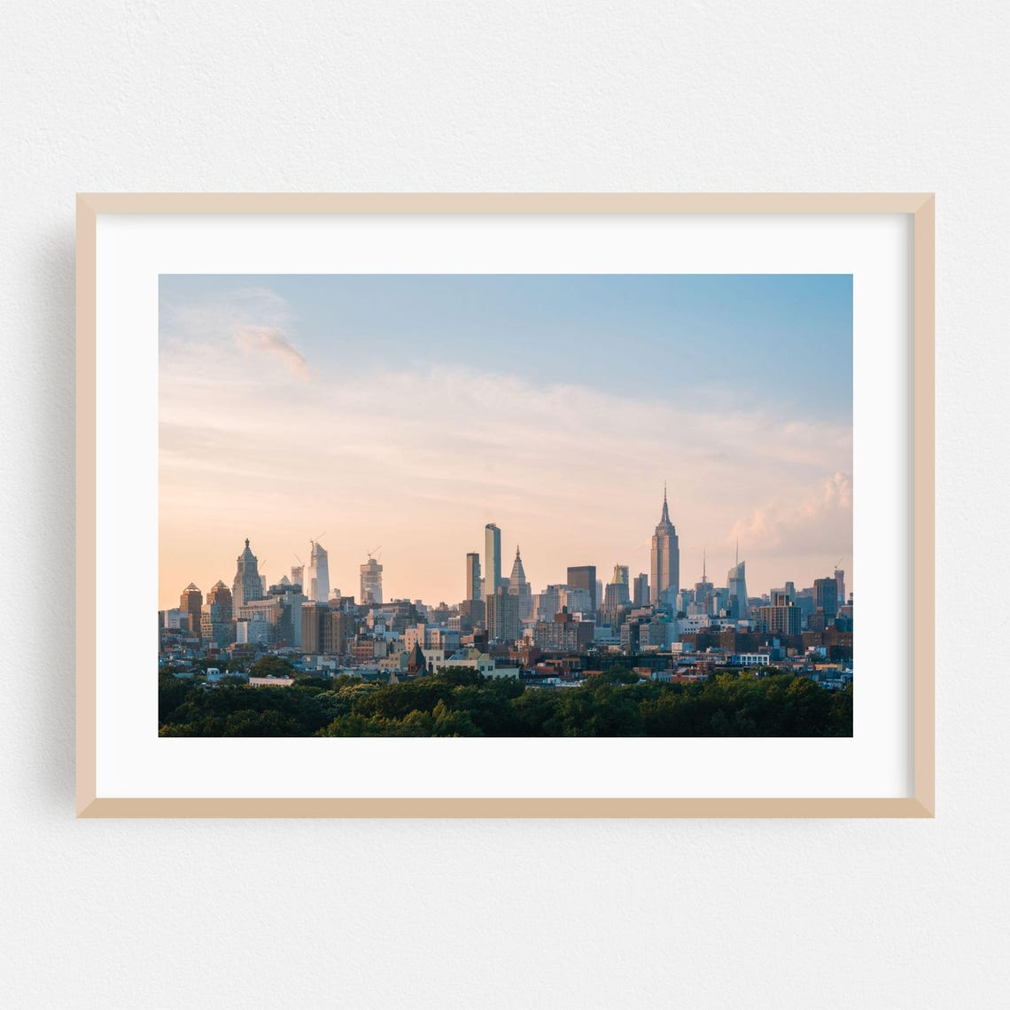 Manhattan Skyline Daytime Empire State Building Cityscape Photo Poster
