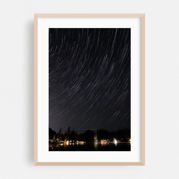 Graham Print Washington Wall Art Night Sky Framed Stars Home Decor Astronomy Poster Lake Fine Nightlife Scenic Photography