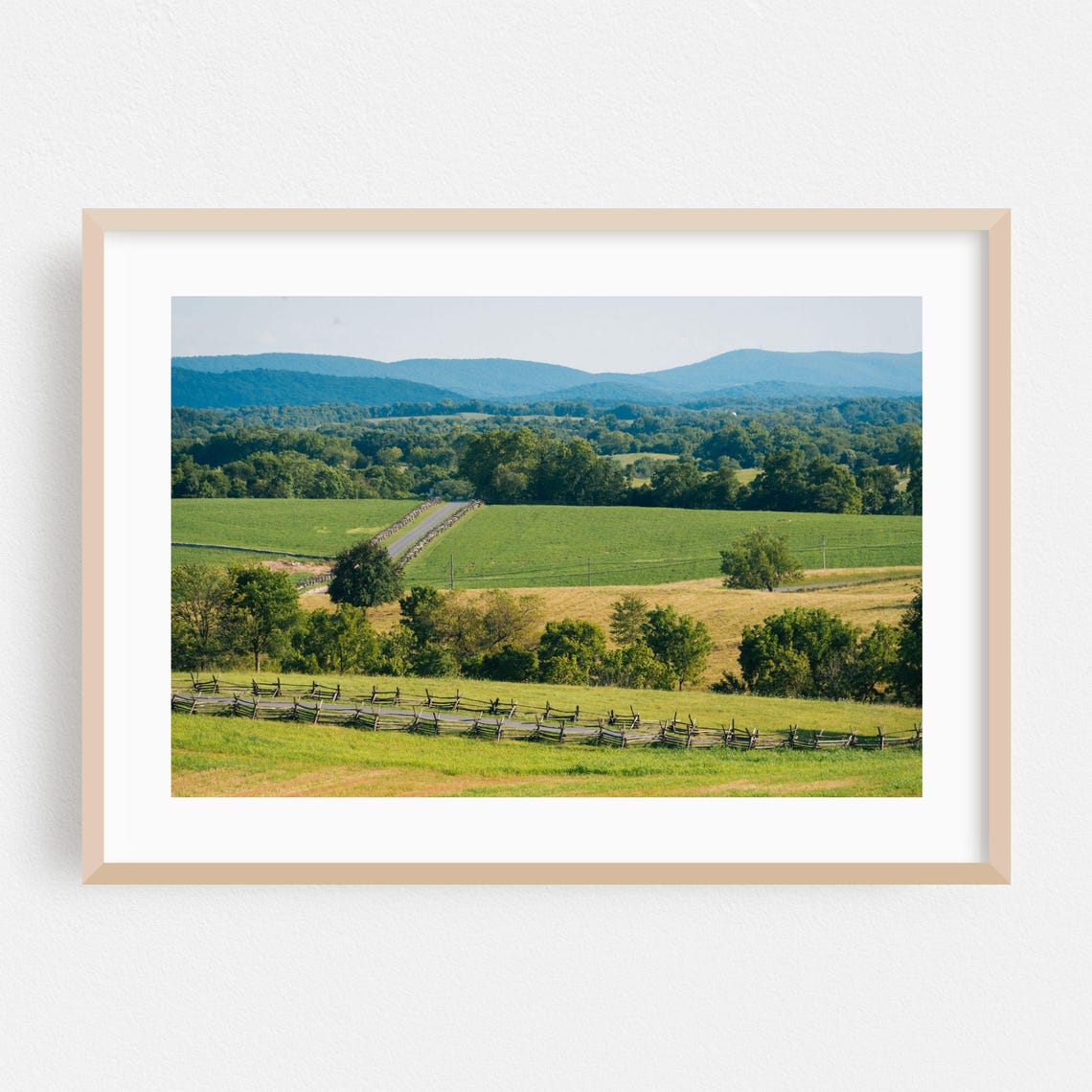 Maryland Rolling Countryside Hills with Fences Nature Photo Poster
