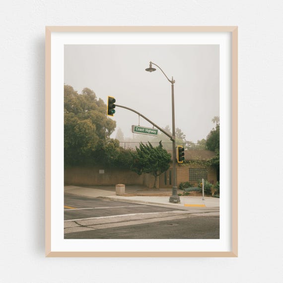 Laguna Beach Print Wall Art Coastal Framed Street Photography Home Decor Foggy Poster Minimalist Fine Architecture