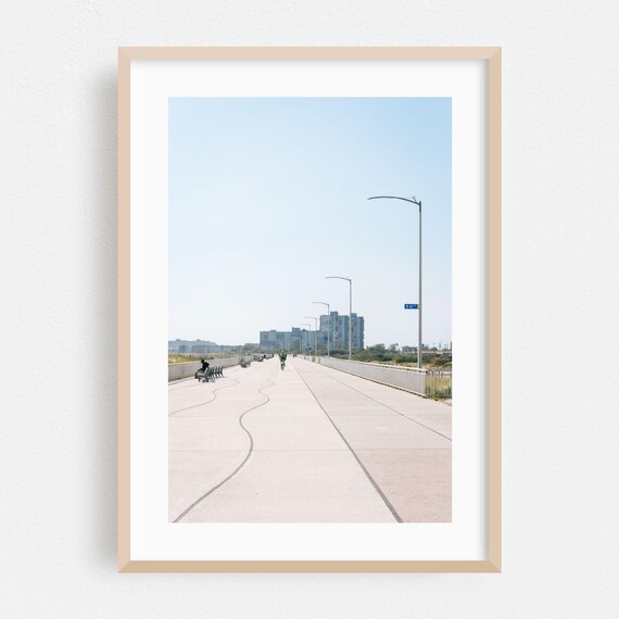 Queens New York Boardwalk Cityscape Fine Art Photography Minimalist Poster
