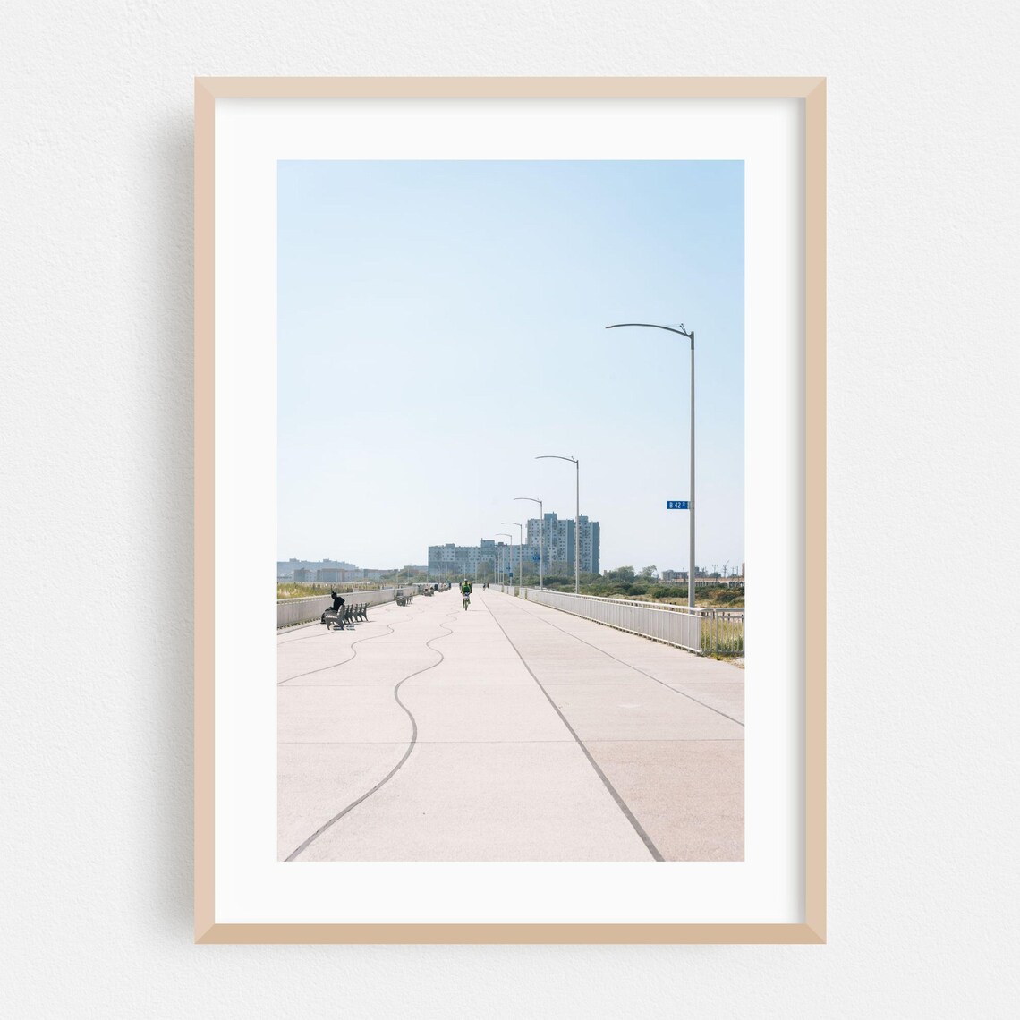 Queens New York Boardwalk Cityscape Fine Art Photography Minimalist Poster