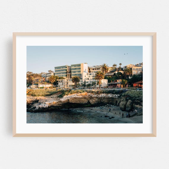 La Jolla Print Wall Art Coast Framed Beach Home Decor Palm Tree Poster Architecture Fine Landscape Ocean Sunset